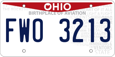 OH license plate FWO3213