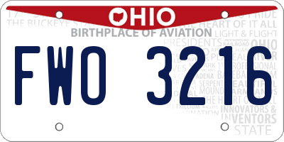 OH license plate FWO3216