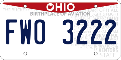 OH license plate FWO3222