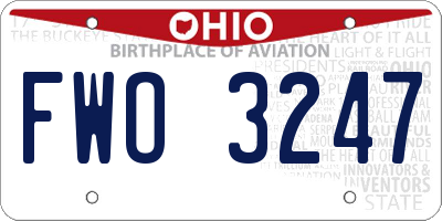 OH license plate FWO3247