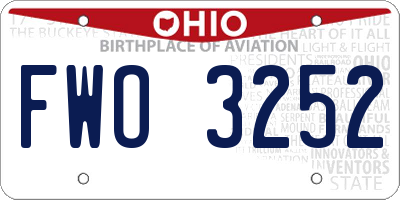 OH license plate FWO3252