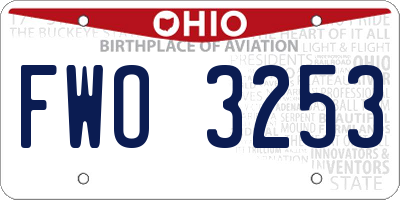 OH license plate FWO3253