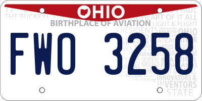 OH license plate FWO3258