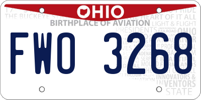 OH license plate FWO3268