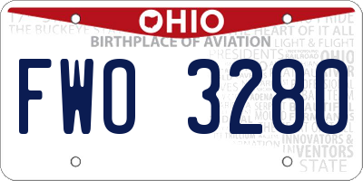 OH license plate FWO3280