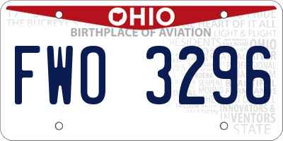 OH license plate FWO3296