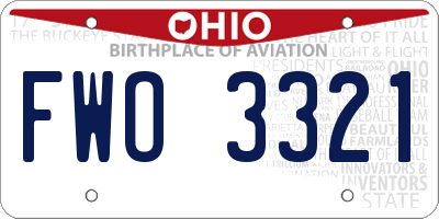 OH license plate FWO3321
