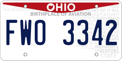 OH license plate FWO3342