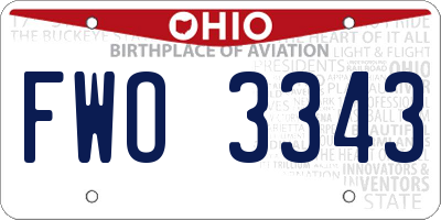 OH license plate FWO3343