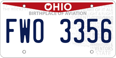 OH license plate FWO3356