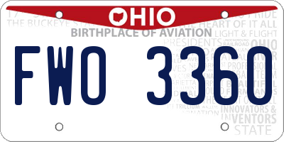 OH license plate FWO3360