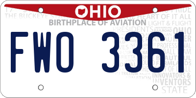 OH license plate FWO3361