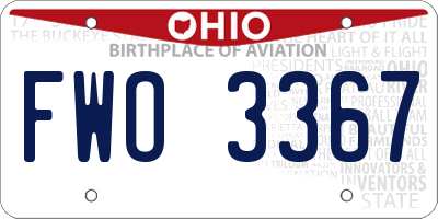 OH license plate FWO3367