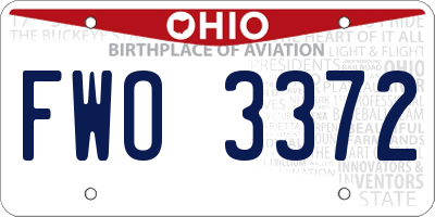 OH license plate FWO3372