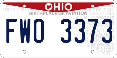 OH license plate FWO3373