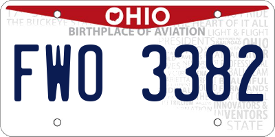 OH license plate FWO3382