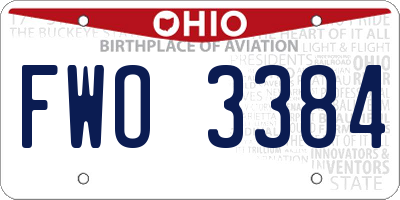 OH license plate FWO3384
