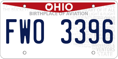 OH license plate FWO3396