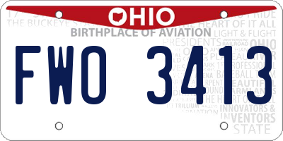 OH license plate FWO3413