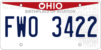 OH license plate FWO3422