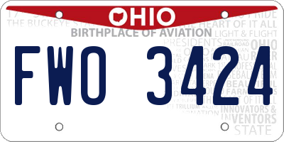 OH license plate FWO3424