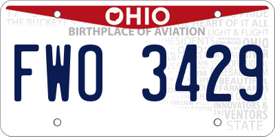 OH license plate FWO3429