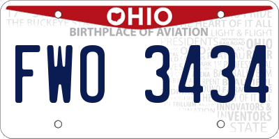 OH license plate FWO3434