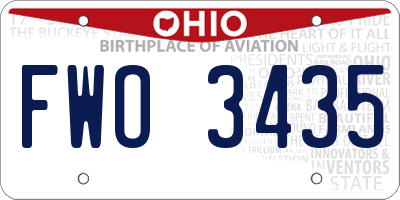 OH license plate FWO3435