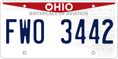 OH license plate FWO3442
