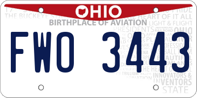 OH license plate FWO3443
