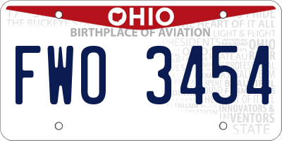 OH license plate FWO3454