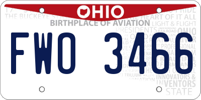 OH license plate FWO3466