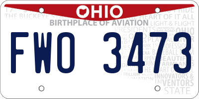 OH license plate FWO3473