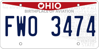 OH license plate FWO3474