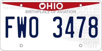 OH license plate FWO3478