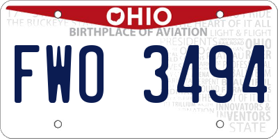 OH license plate FWO3494