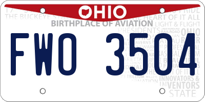 OH license plate FWO3504