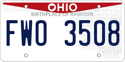 OH license plate FWO3508
