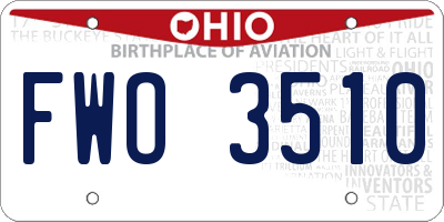 OH license plate FWO3510