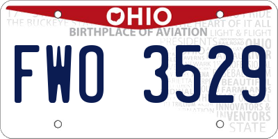 OH license plate FWO3529