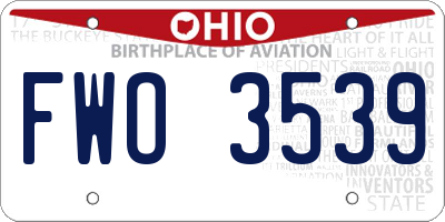 OH license plate FWO3539