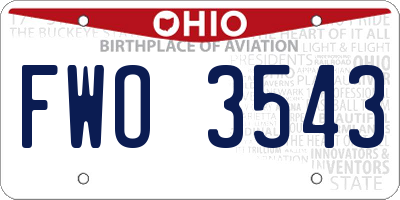 OH license plate FWO3543