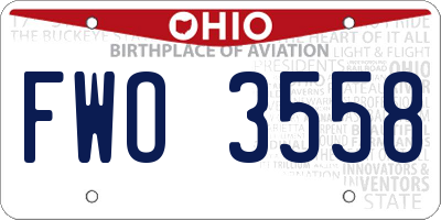 OH license plate FWO3558