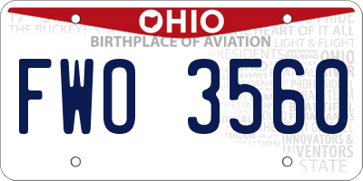 OH license plate FWO3560