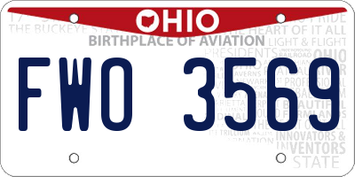OH license plate FWO3569