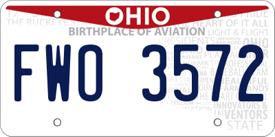 OH license plate FWO3572