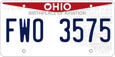 OH license plate FWO3575