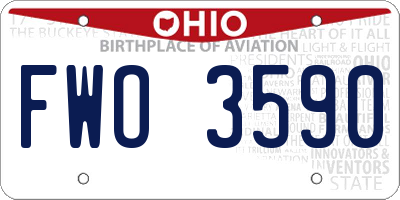 OH license plate FWO3590