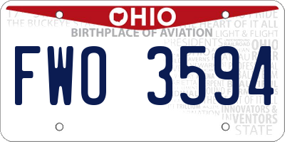OH license plate FWO3594