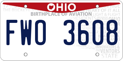 OH license plate FWO3608